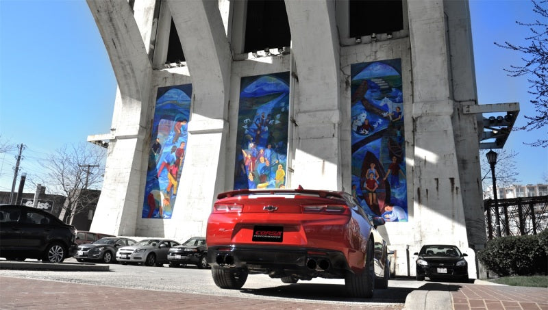 Corsa 2.75in Xtreme+ Dual Rear Exit Cat-Back Exhaust w/ Twin 4in Black PVD Tips | Chevy Camaro SS (16-24) (14770BLK)