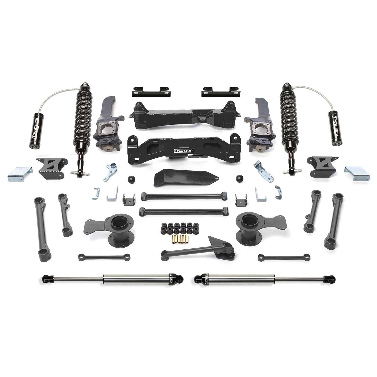 Fabtech 6" Performance Suspension System w/ Dual Lower Shock Supports 2.5in Coilover Reservoir & Rear Dual Lower Shock Supports | Toyota FJ Cruiser 4WD (06-09) (K7041DL)