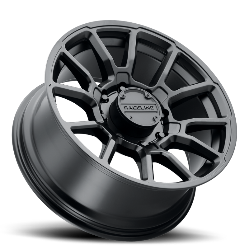(set of 4) Raceline 950 Gauge Satin Black | 18x9" +18mm | 6x139.7mm Wheel