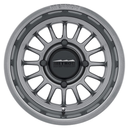 (set of 4) Method MR411 UTV Bead Grip Gloss Titanium | 15x7" +13mm | 4x156mm Wheel