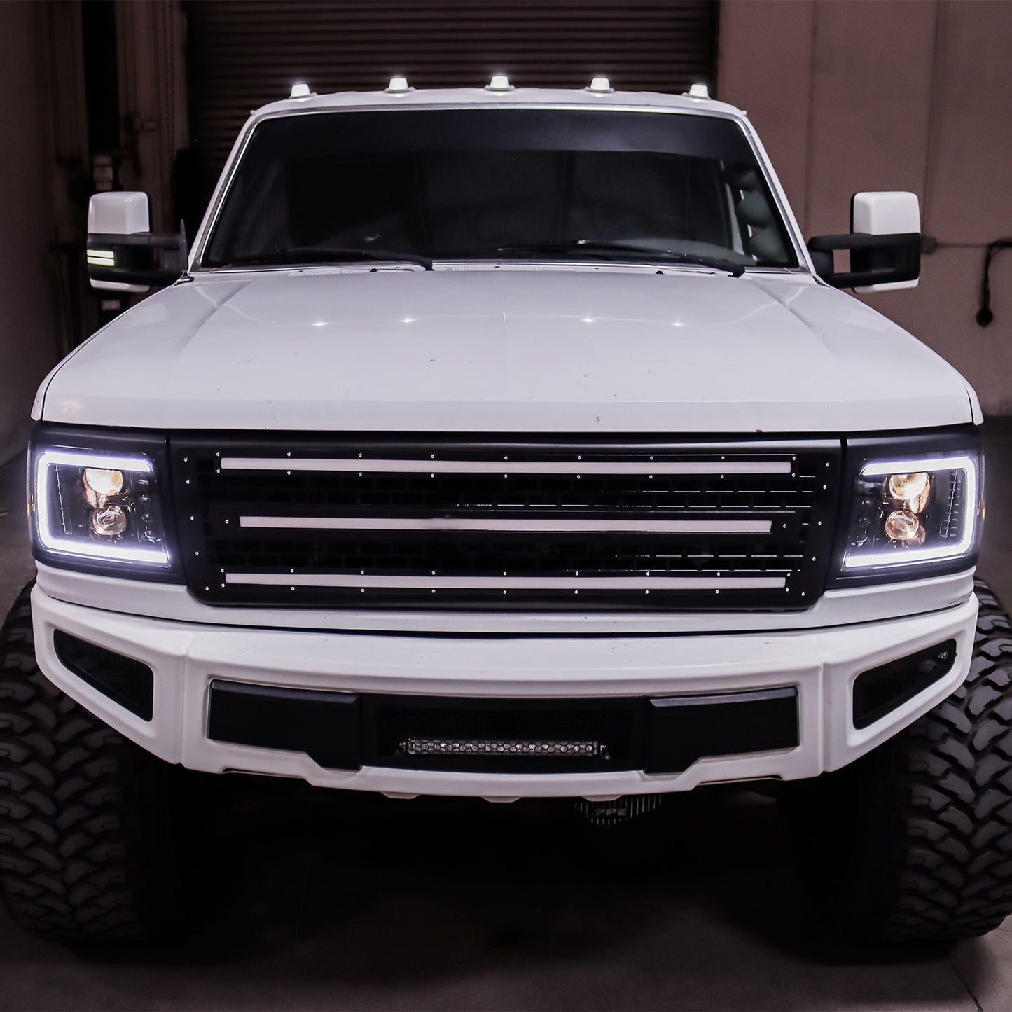 AlphaRex 92-96 Ford F-Series/Bronco LUXX-Series LED Projector Headlights Alpha-Black