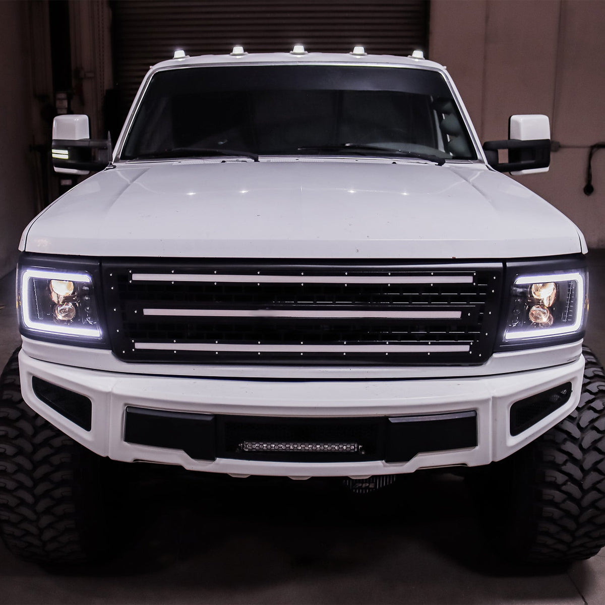 AlphaRex 92-96 Ford Bronco/F150 NOVA LED Proj Headlights Chrome w/ Activ. Light Seq. Sig and SB DRL
