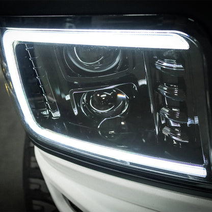 AlphaRex 92-96 Ford F-Series/Bronco LUXX-Series LED Projector Headlights Black