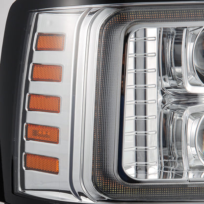 AlphaRex 92-96 Ford Bronco/F150 NOVA LED Proj Headlights Chrome w/ Activ. Light Seq. Sig and SB DRL