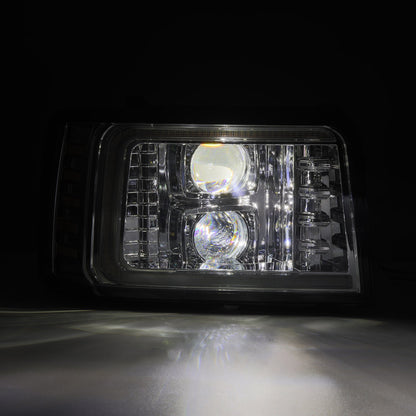 AlphaRex 92-96 Ford Bronco/F150 NOVA LED Proj Headlights Chrome w/ Activ. Light Seq. Sig and SB DRL