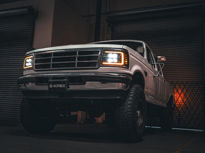 AlphaRex 92-96 Ford F-Series/Bronco NOVA-Series LED Projector Headlights Alpha-Black