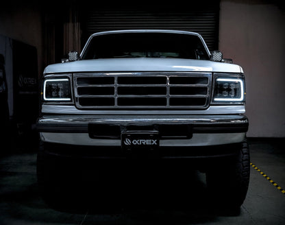 AlphaRex 92-96 Ford F-Series/Bronco NOVA-Series LED Projector Headlights Alpha-Black