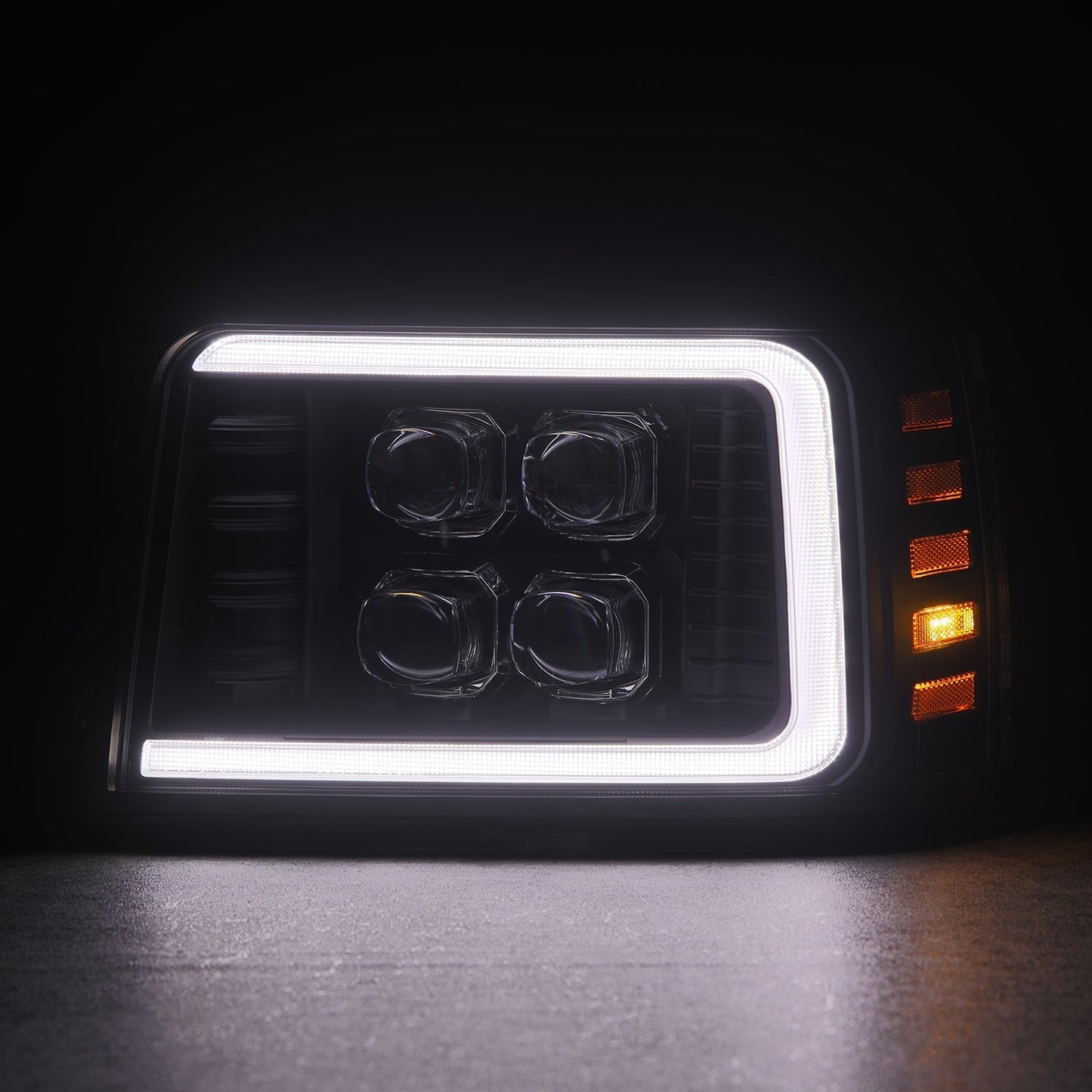 AlphaRex 92-96 Ford F-Series/Bronco NOVA-Series LED Projector Headlights Black