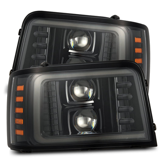 AlphaRex 92-96 Ford F-Series/Bronco PRO-Series Halogen Projector Headlights Alpha-Black