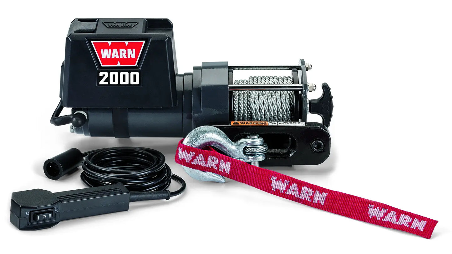 WARN 92000 Trailer Utility Winch 2000 LB 12 Volt DC Light Duty Compact Boat
