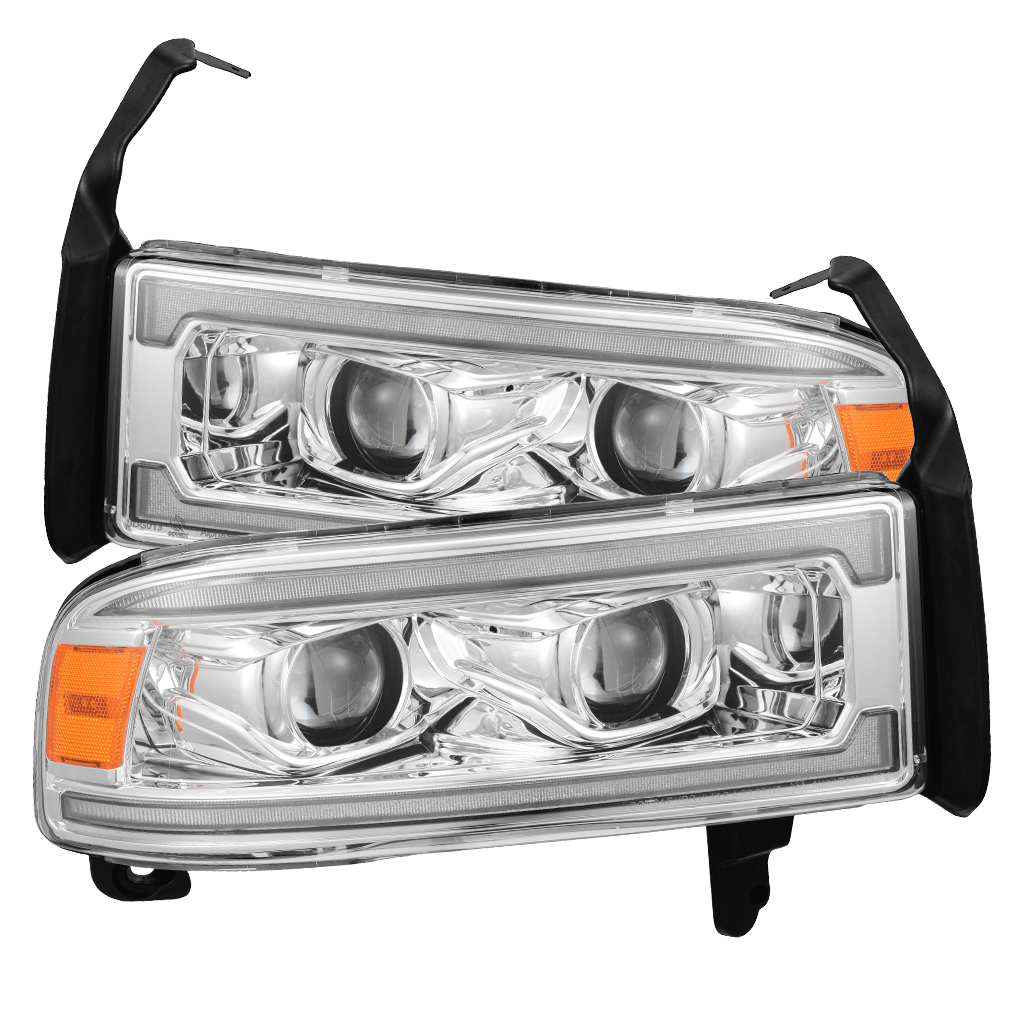 AlphaRex 94-01 Dodge Ram 1500 LUXX LED Headlights Chrome w/ Activ. Light Seq. Signal and SB DRL
