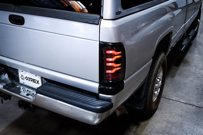 AlphaRex 94-01 Dodge Ram 1500/2500/3500 LUXX-Series LED Tail Lights - Black/Red