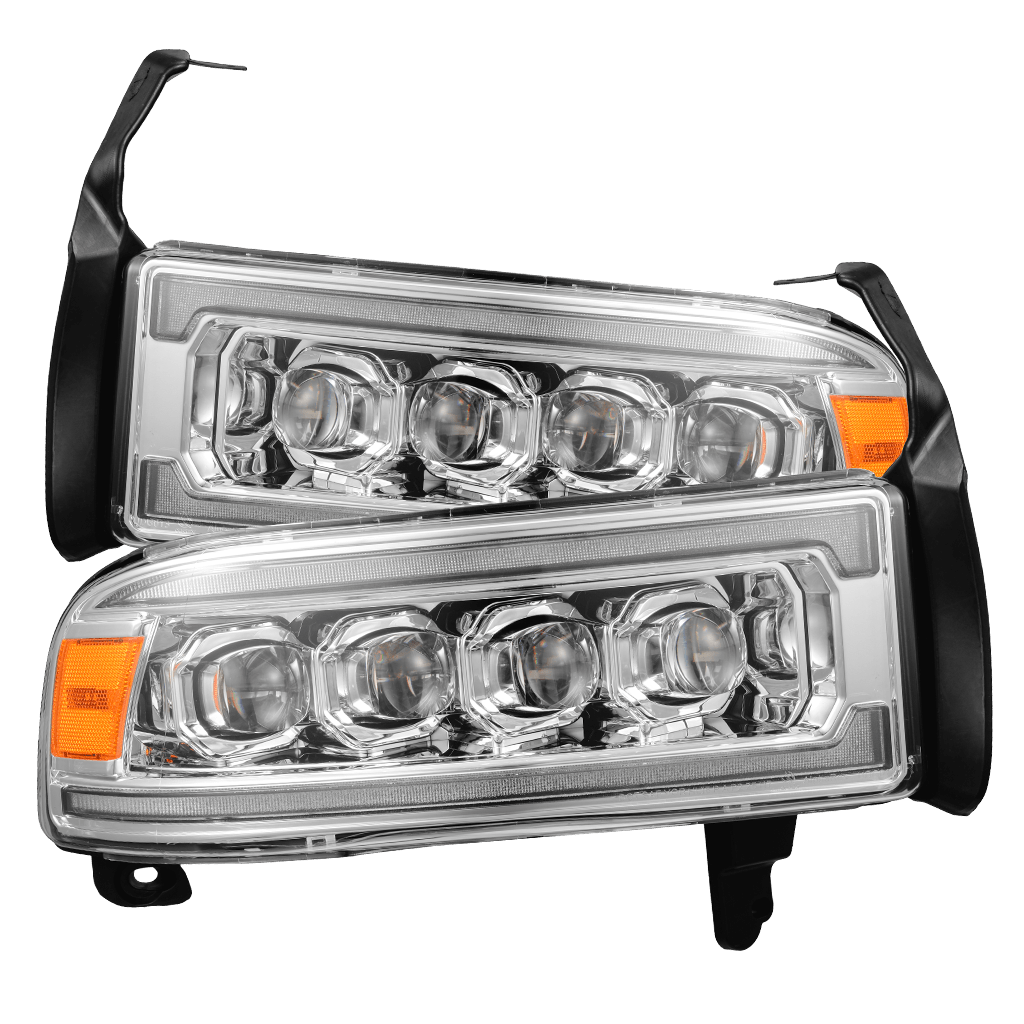AlphaRex 94-01 Dodge Ram 1500 NOVA LED Headlights Chrome w/ Activ. Light Seq. Signal and SB DRL