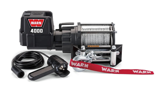 WARN 94000 Trailer Utility Winch Hoist 4000 LB 12V DC W/ Remote Roller Fairlead