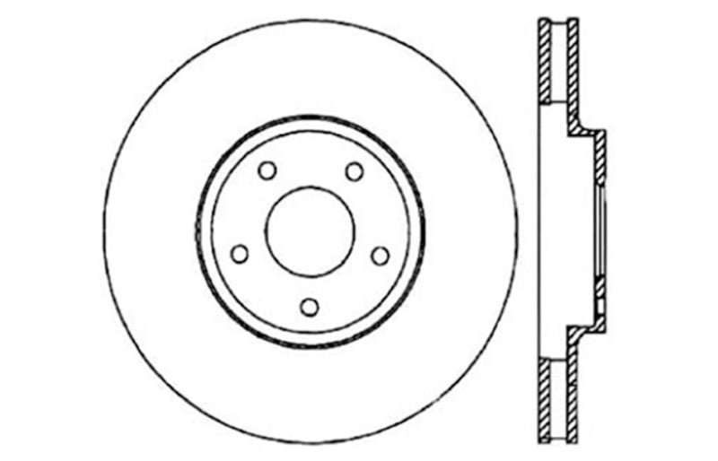 Stoptech 128.42080R Sport Cross-Drilled Disc Brake Rotors For Nissan Altima