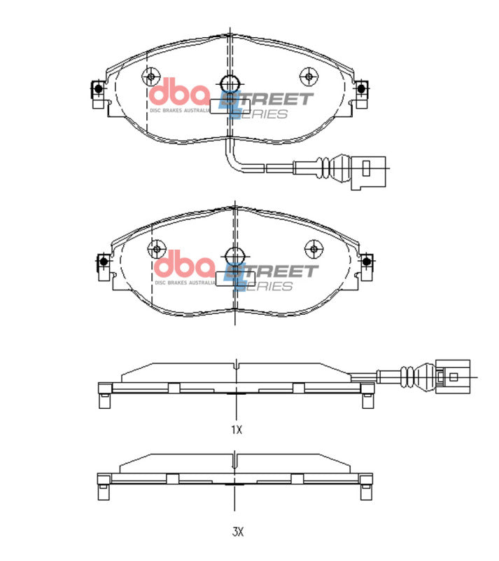 DBA Street Series Front Brake Pads | Volkswagen Golf (Mk VII) (16-21) (DB8849SS)