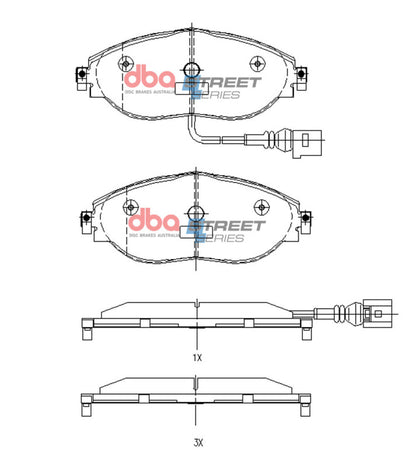 DBA Street Series Front Brake Pads | Volkswagen Golf (Mk VII) (16-21) (DB8849SS)