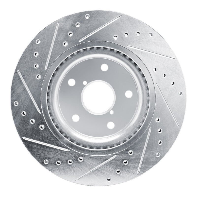 R1 Concepts Drilled & Slotted Silver Rotor | Subaru Impreza Outback WRX (631-13049R)