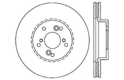 Stoptech 128.40046L Sport Cross-Drilled Disc Brake Rotors For Honda Accord
