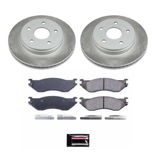 PowerStop 2002 Dodge Ram 1500 Front Semi-Coated Rotor Kit (SC2165)