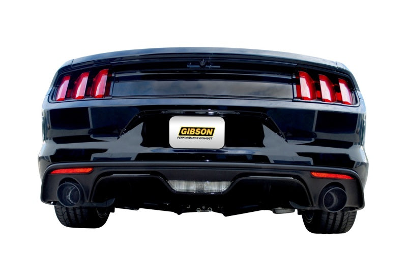 Gibson 2.25in Dual Cat-Back Exhaust | Ford Mustang EcoBoost (15-19) Black Elite Ceramic