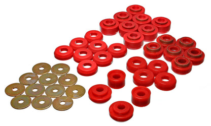 Energy Suspension 3.4136R Body Mount Set - Red For 1991-1996 Chevy Caprice