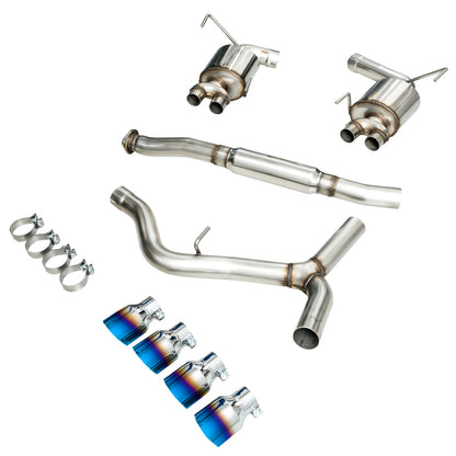 AWE Tuning 2015+ VA WRX Sedan Touring Edition Exhaust - Vapor Blue Quad Tips
