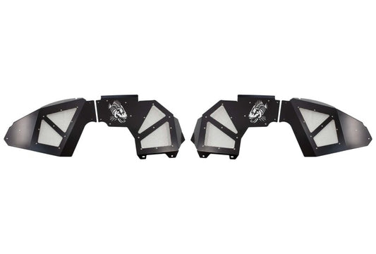 Fishbone Offroad 2018+ Jeep Wrangler JL Front Pair Aluminum - Black Powdercoat Inner Fenders