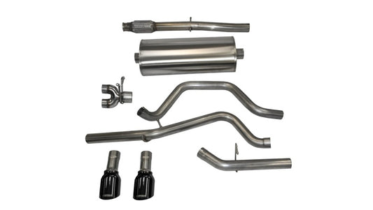 CORSA Sport / 3.0 in Cat-Back DRE 4.0 in Single Tips | 14-19c Silverado Sierra 5.3L 143WB (14869)