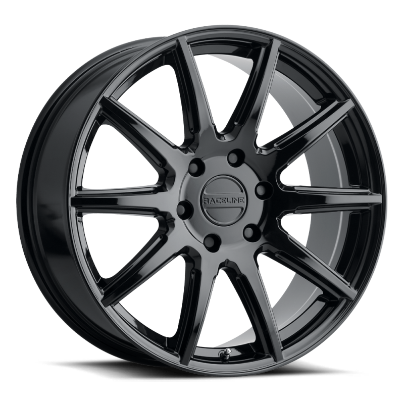 (set of 4) Raceline 159 Spike Gloss Black | 18x8" +35mm | 5x127mm Wheel