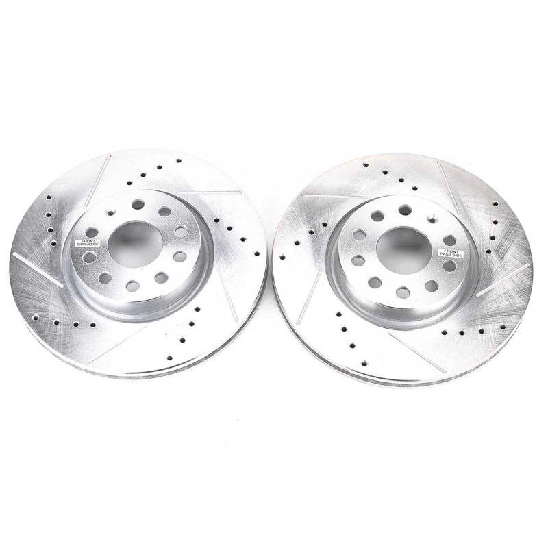 Power Stop Front Evolution Drilled & Slotted Rotors - Pair | 2006-2013 Audi A3 (EBR898XPR)