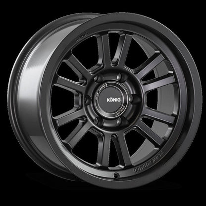 (set of 4) Konig HT1 Matte Black | 17x8.5" -6mm | 6x139.7mm Wheel