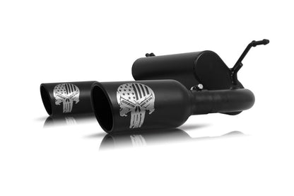 Gibson Patriot Skull Series 2.5in Dual Cat-Back Exhaust | Jeep Wrangler Sport (07-17) (76-0031)