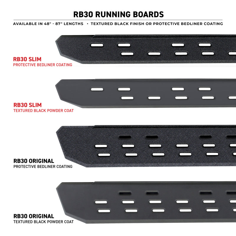 Go Rhino RB30 Running Boards | 68in. Bedliner Coating (69600068T)