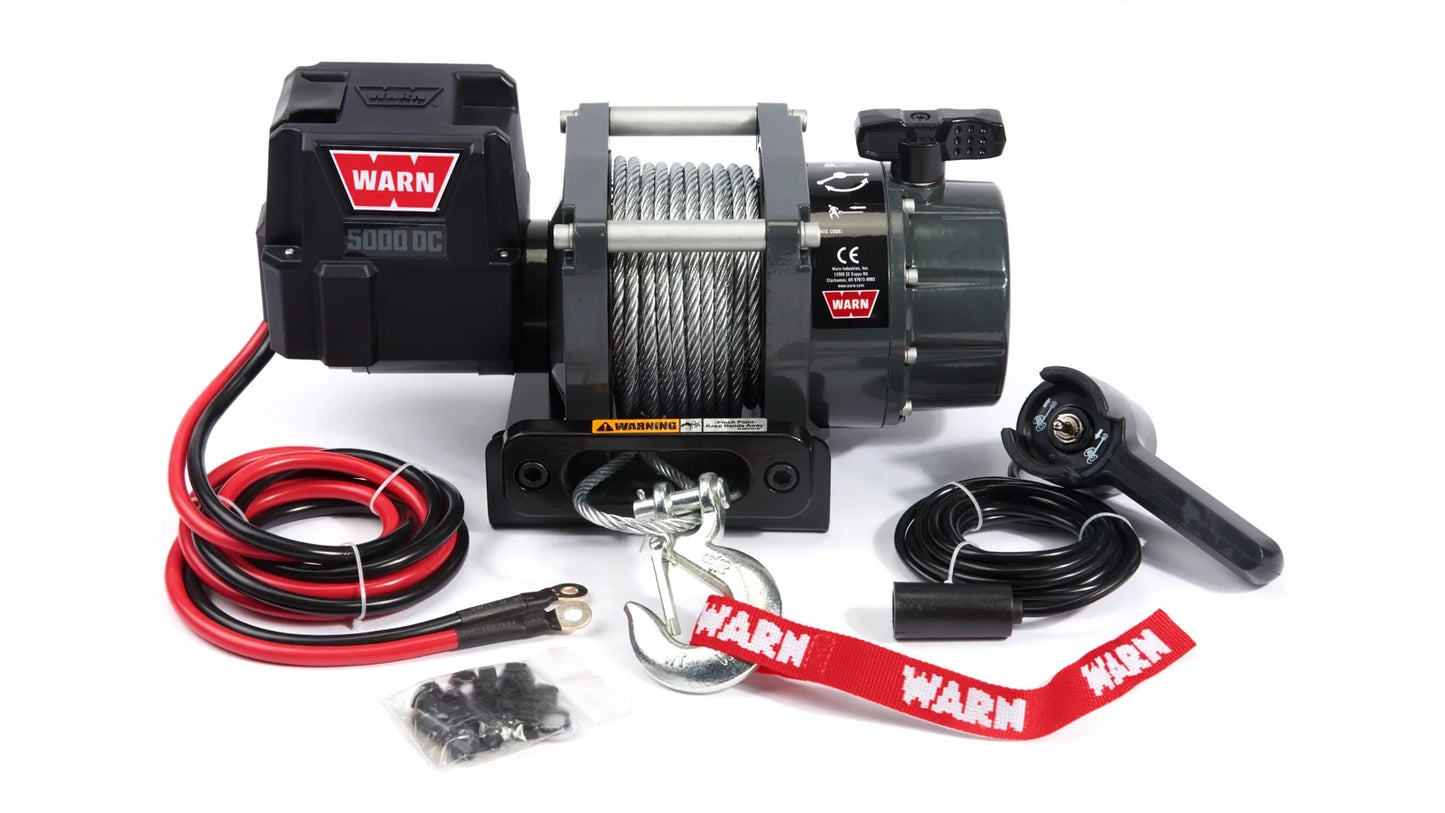 WARN 99963 Trailer Utility Winch 5000 LB 12V DC W/ Remote Hawse Fairlead
