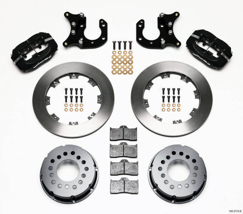 Wilwood Dynalite Pro Series Rear Brake Kit - Black - Plain Face Rotor - Big Ford