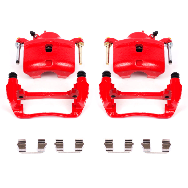 Power Stop Front Red Calipers w/Brackets - Pair | 2013-2015 Acura ILX (S2660)