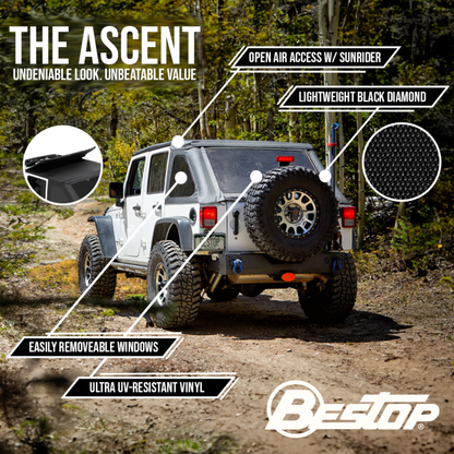 Bestop JK 4-Door Ascent Black Diamond | Jeep Wrangler JK 07-18 (56825-35)