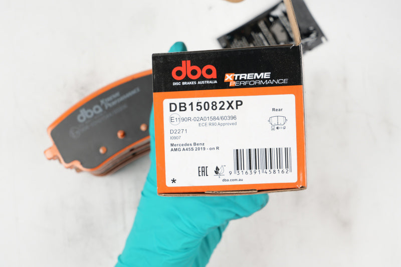 DBA Rear XP Performance Brake Pads w/ Vented Rear Rotors | Mercedes-Benz A 45 (20) (DB15082XP)