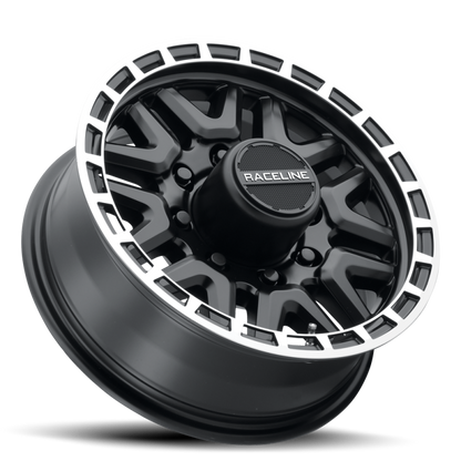 (set of 4) Raceline 953 Krank Black & Machined | 15x6" +0mm | 6x139.7mm Wheel