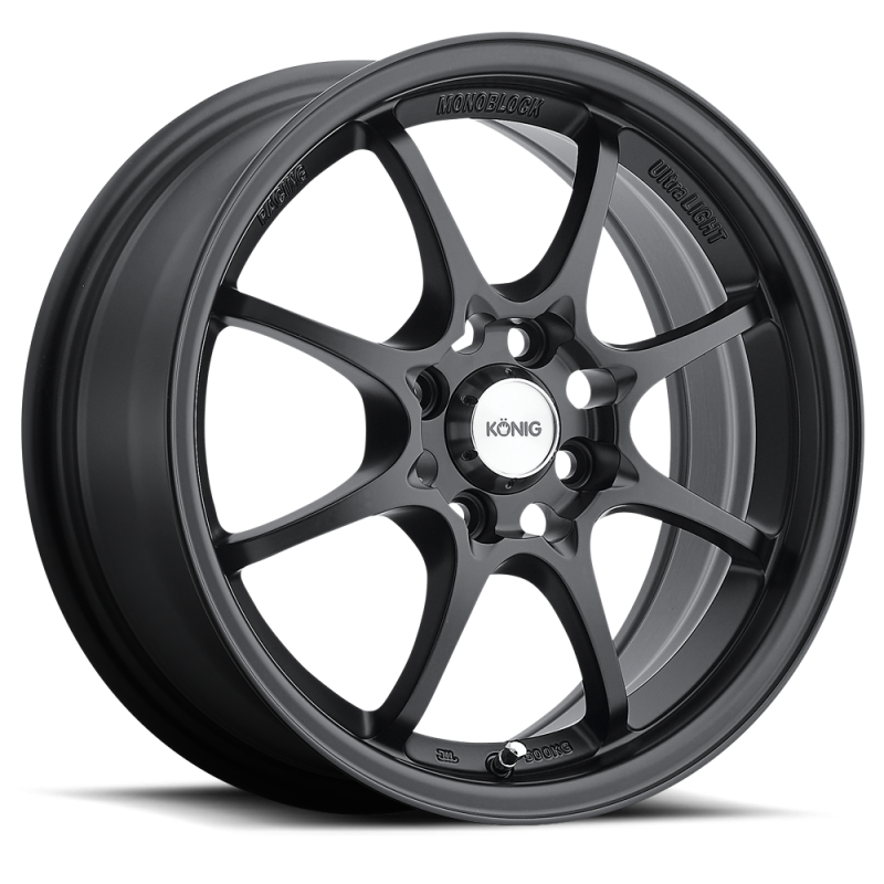 (set of 4) Konig Helium Flat Black | 15x6.5" +40mm | 4x100mm Wheel
