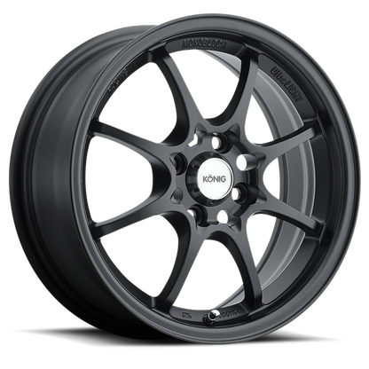 (set of 4) Konig Helium Flat Black | 15x6.5" +40mm | 4x100mm Wheel