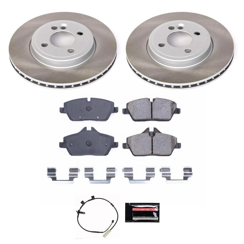 PowerStop 11-15 Mini Cooper Front Semi-Coated Rotor Kit (SC6739)