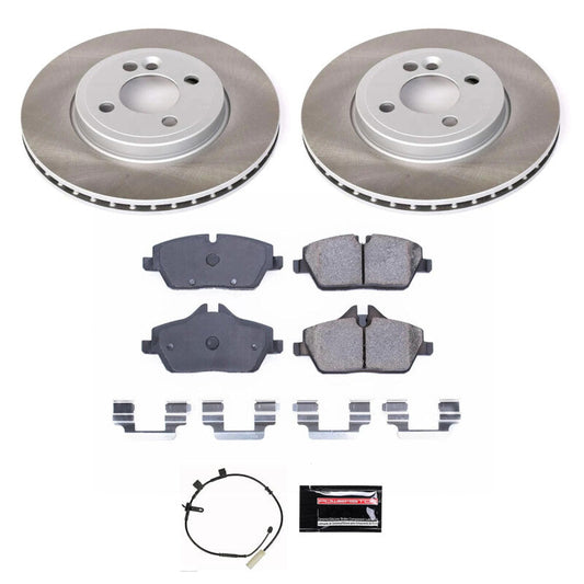 PowerStop 11-15 Mini Cooper Front Semi-Coated Rotor Kit (SC6739)