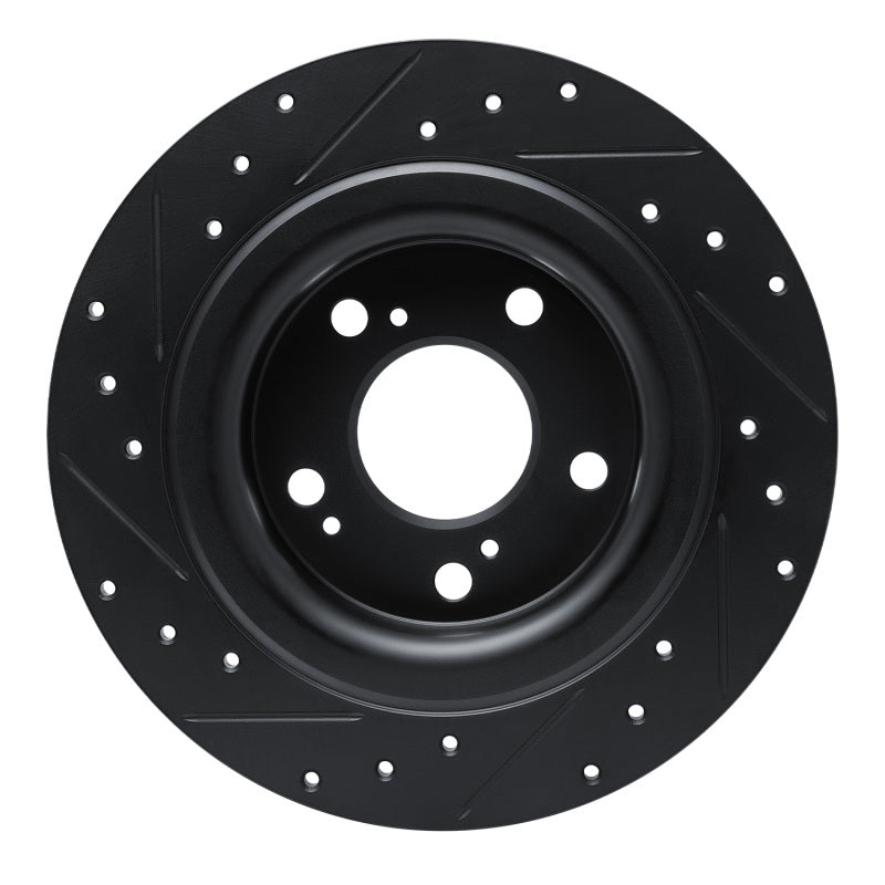 R1 17-25 Integra Rear Drilled & Slotted Black Rotor | Honda Civic/Type R/Acura Integra (ECB-59067R)