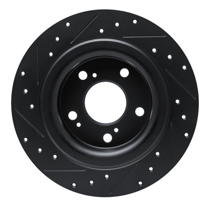 R1 17-25 Integra Rear Drilled & Slotted Black Rotor | Honda Civic/Type R/Acura Integra (ECB-59067R)