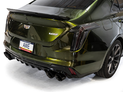 AWE Tuning 2021+ Cadillac CT4-V Blackwing SwitchPath Exhaust - Diamond Black Tips (3025-43436)