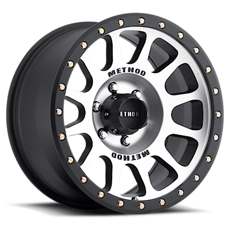(set of 4) Method MR305 NV Machined - Matte Black Lip | 17x8.5" +25mm | 6x5.5in Wheel
