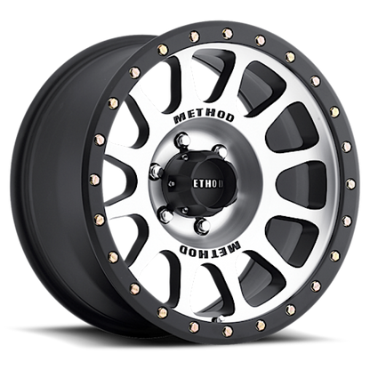 (set of 4) Method MR305 NV Machined - Matte Black Lip | 17x8.5" +25mm | 6x5.5in Wheel