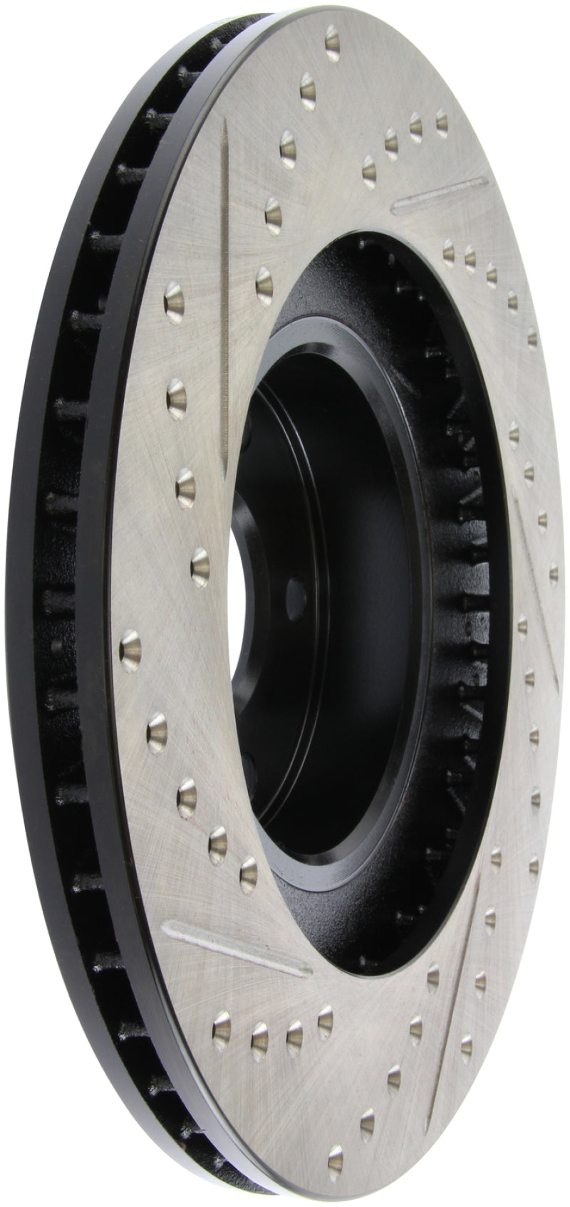 StopTech Slotted & Drilled Left Front Rotor | Subaru WRX (02-10) (127.47018L)